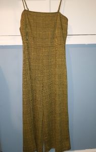 yellow and black plaid jumpsuit